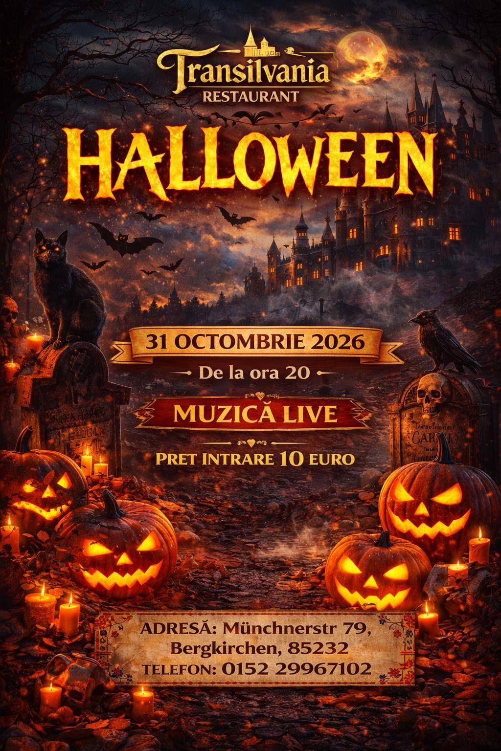 Weihnachtsparty Poster im Restaurant Transilvania