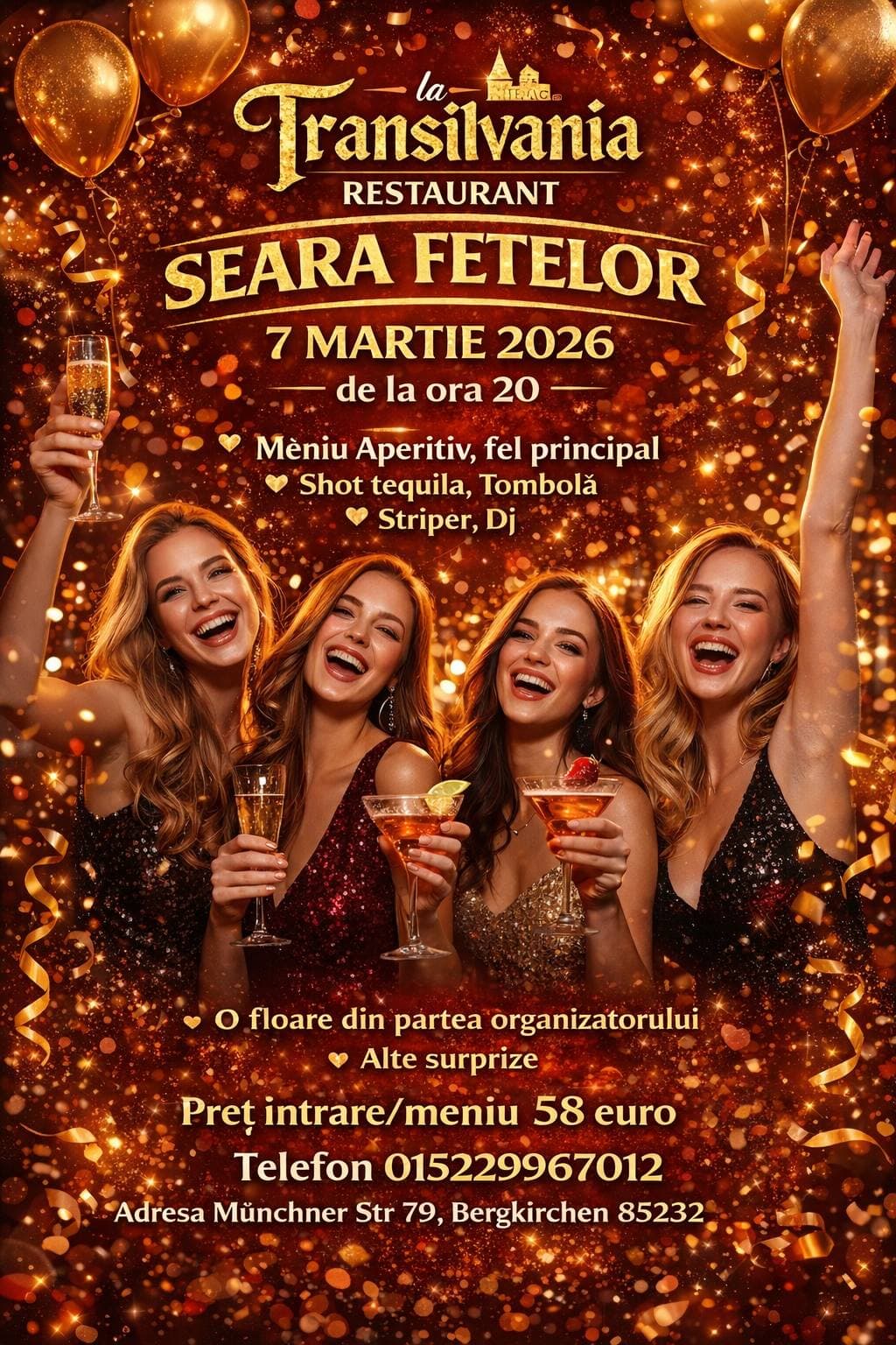 Valentine’s Day Poster im Restaurant Transilvania