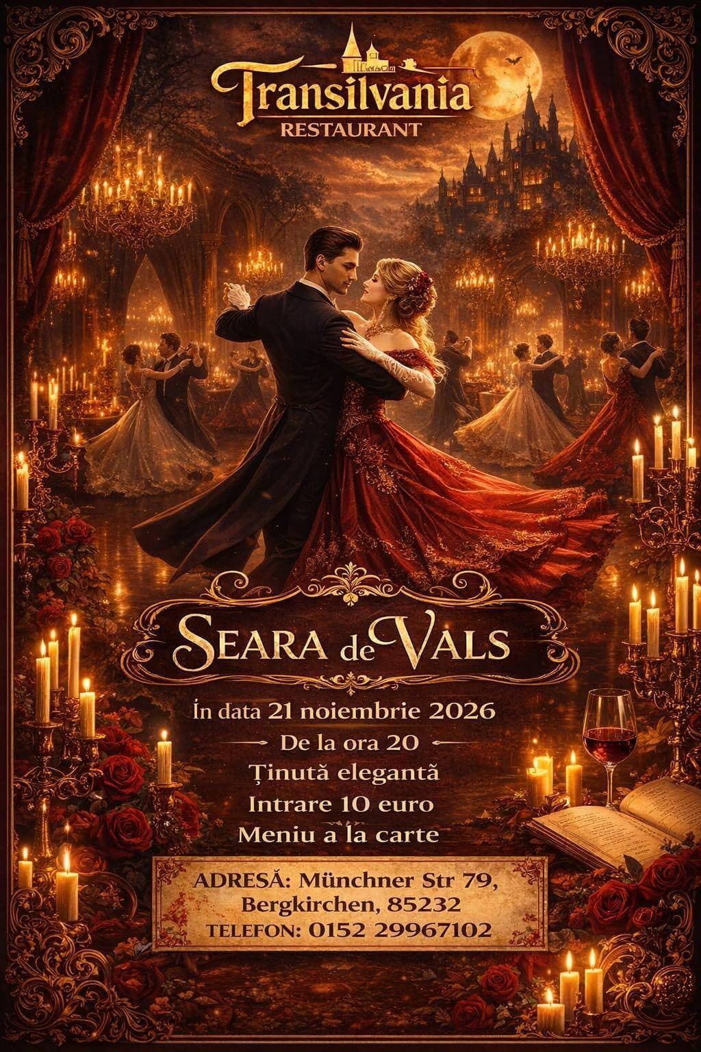 White Party Poster im Restaurant Transilvania